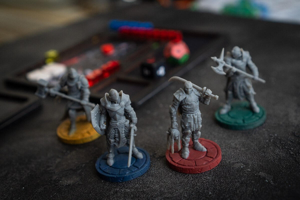 3D printed figurines from the Bloodshed board game